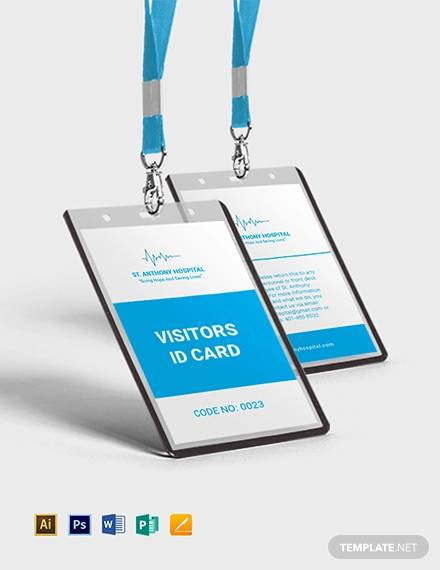 hospital visitor id card template