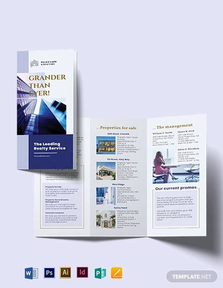 luxury property realtor tri fold brochure template