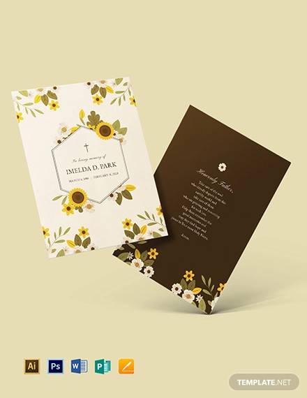 FREE 11 Memorial Card Templates In AI PSD MS Word Apple Pages 