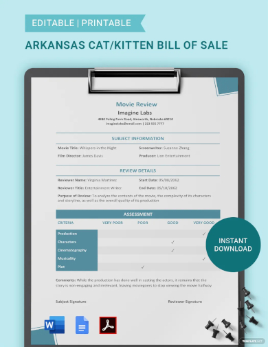 movie review template