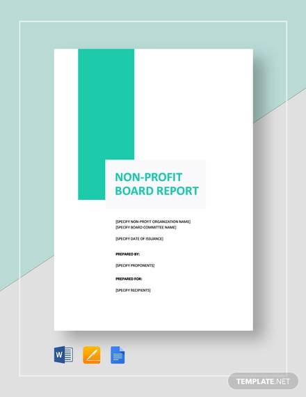 non profit board report 