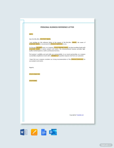 personal business reference letter
