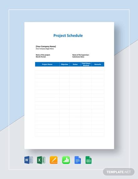 project schedule template