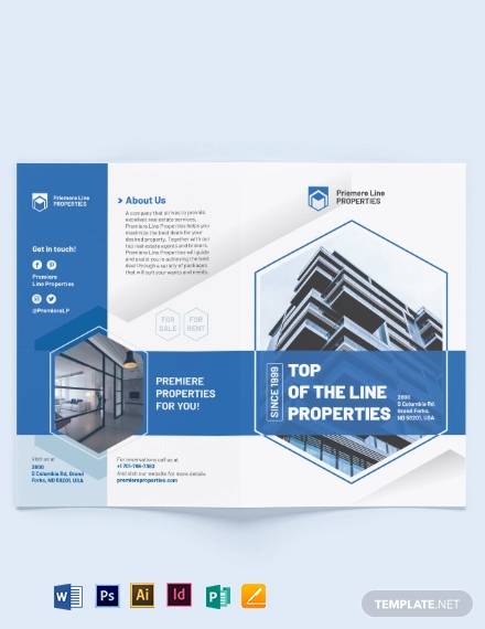 property bi fold brochure template