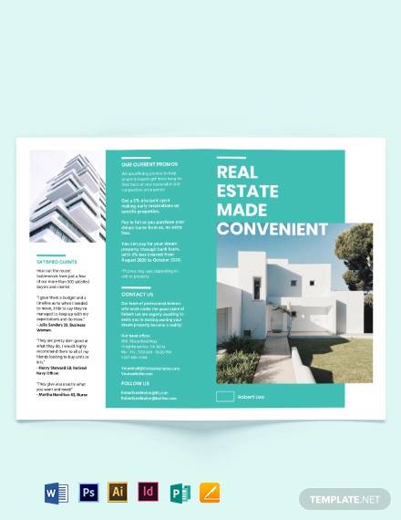 property broker bi fold brochure template