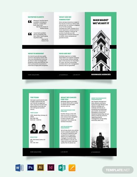 property manager tri fold brochure template