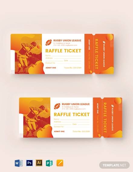 rugby raffle ticket template