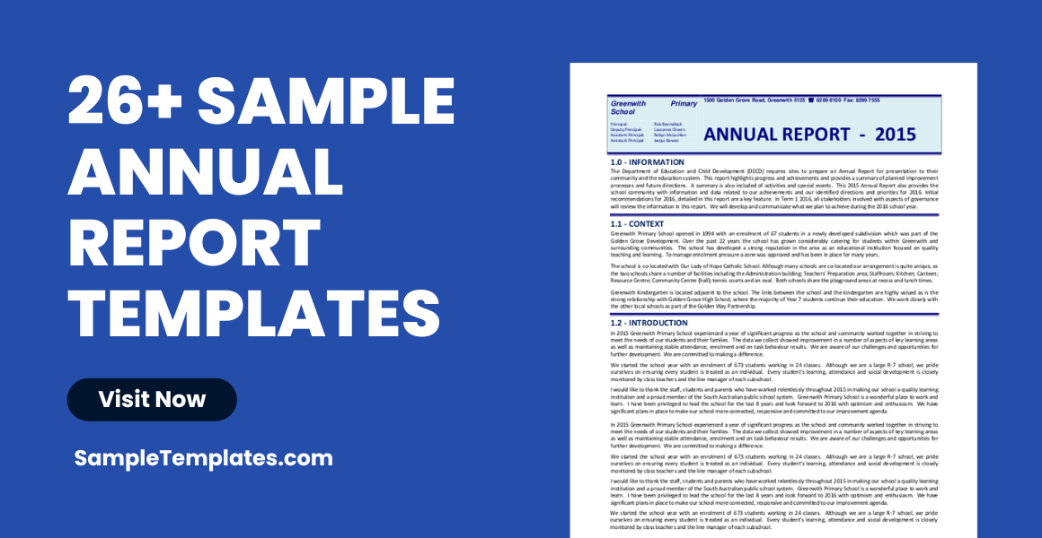 sample annual report template