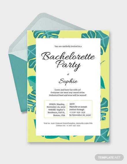 sample bachelorette invitation template