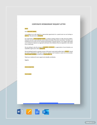 sample corporate sponsorship request letter template