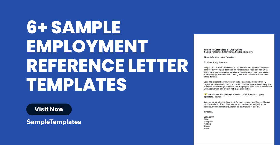 sample employment reference letter templates
