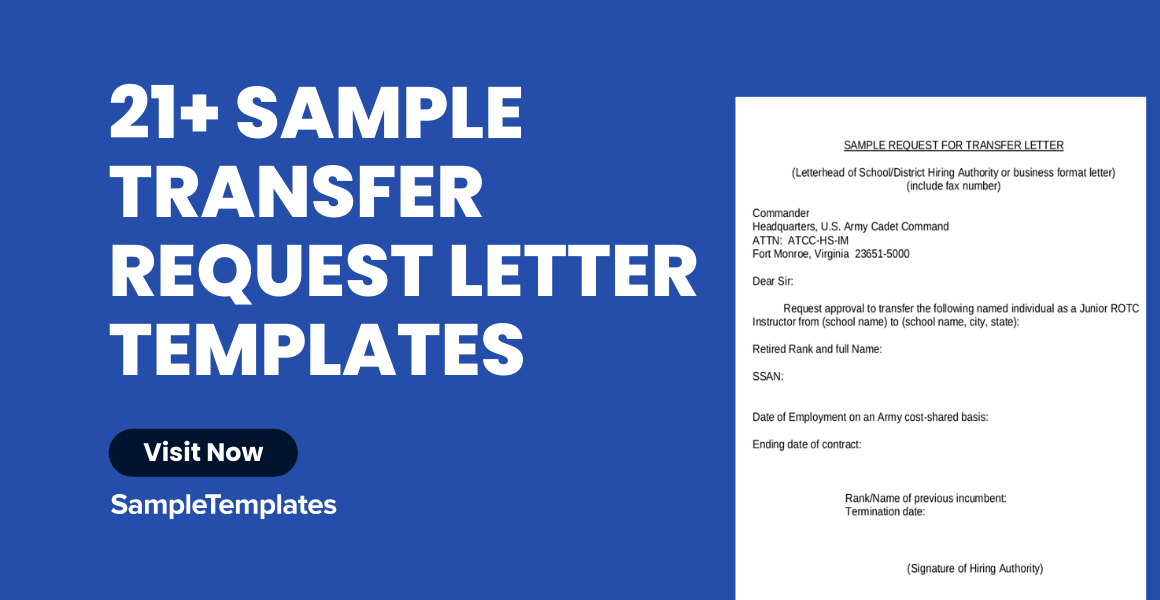 sample transfer request letter templates