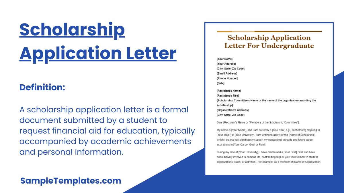 Scholarship Application Letter