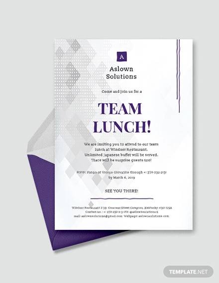 simple team lunch invitation