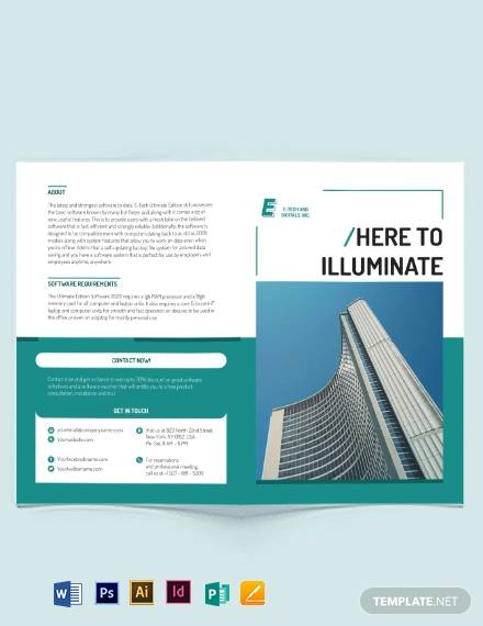 software developer bi fold brochure template