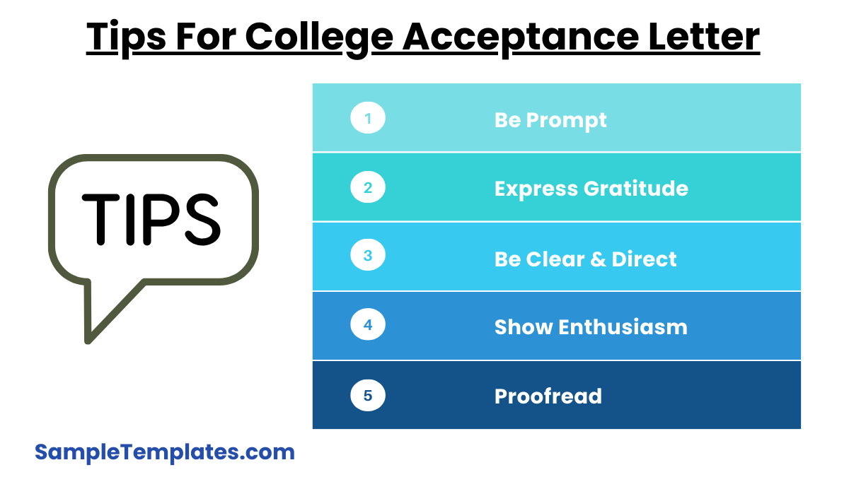 tips for college acceptance letter