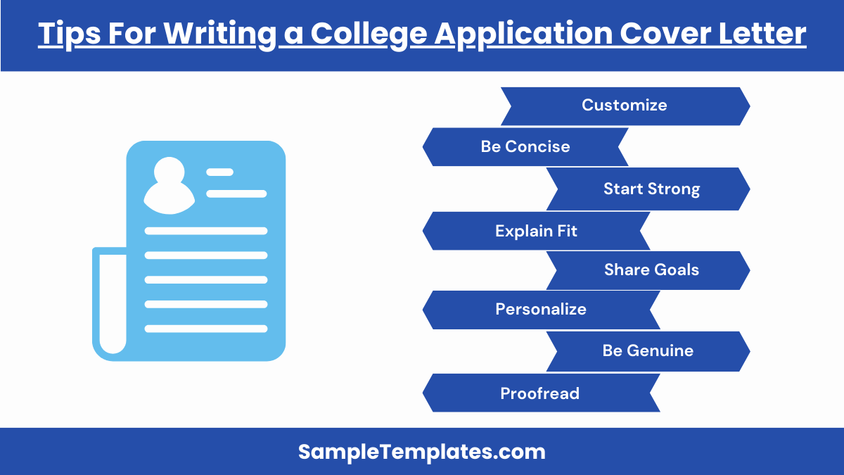 tips for writing a college application cover letter