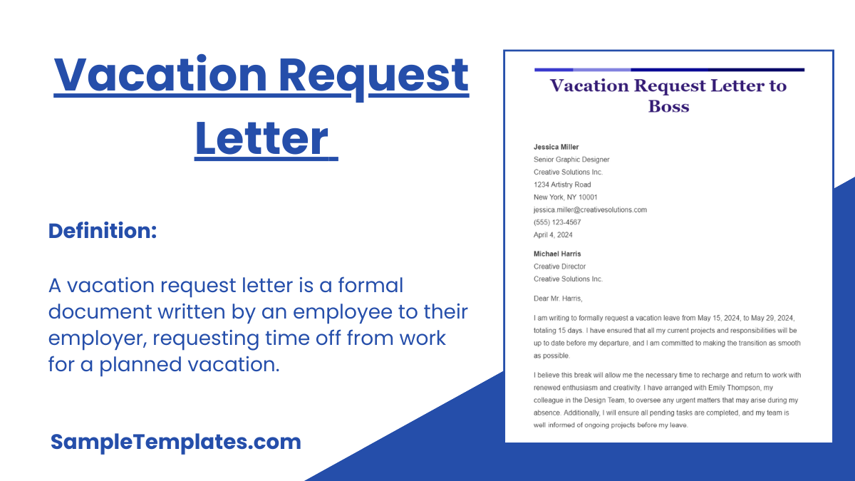 vacation request letter 