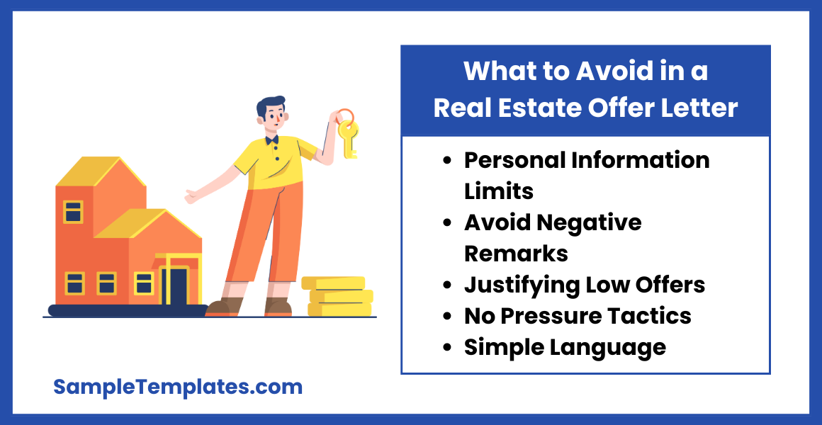 what to avoid in a real estate offer letter