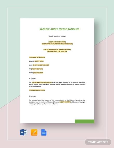 FREE 7+ Army Memo Samples in PDF | MS Word | Google Docs