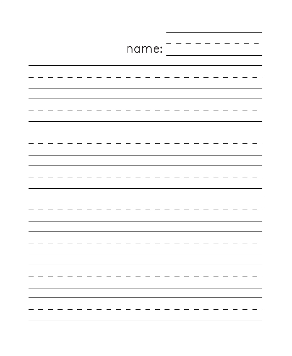 Kindergarten Printable Lined Writing Paper