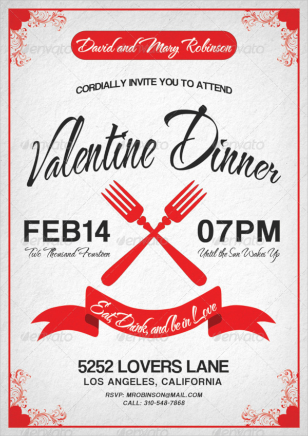 valentine dinner invitation