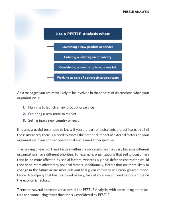 personal pest analysis template