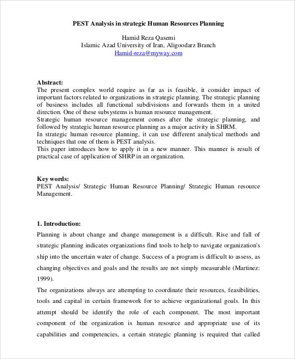 strategic pest analysis template