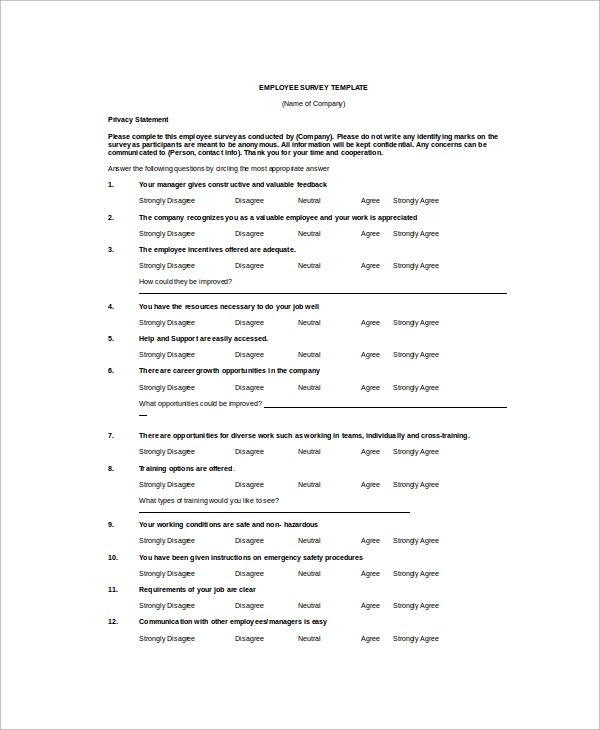 Employee Survey Introduction Samples – TVHG