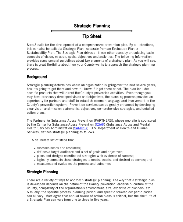 FREE 22 Sample Strategic Plan Templates In MS Word PDF