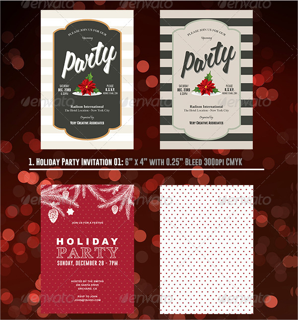 bundle of holiday party invitation 