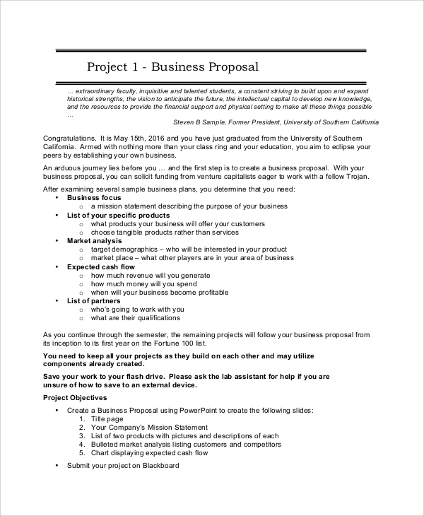 project proposal and business plan