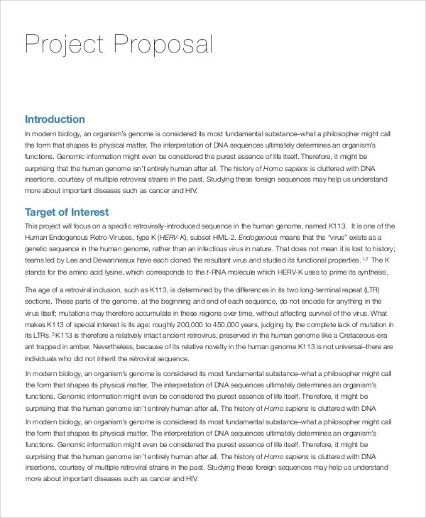 project proposal essay format