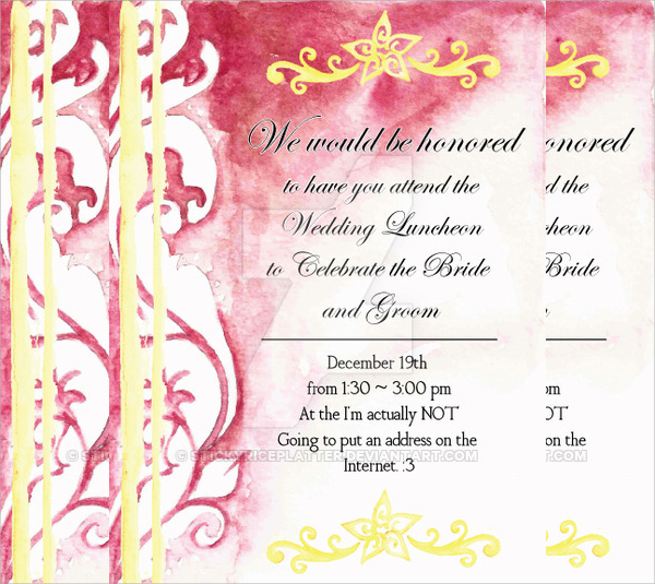 wedding lunch invitation template