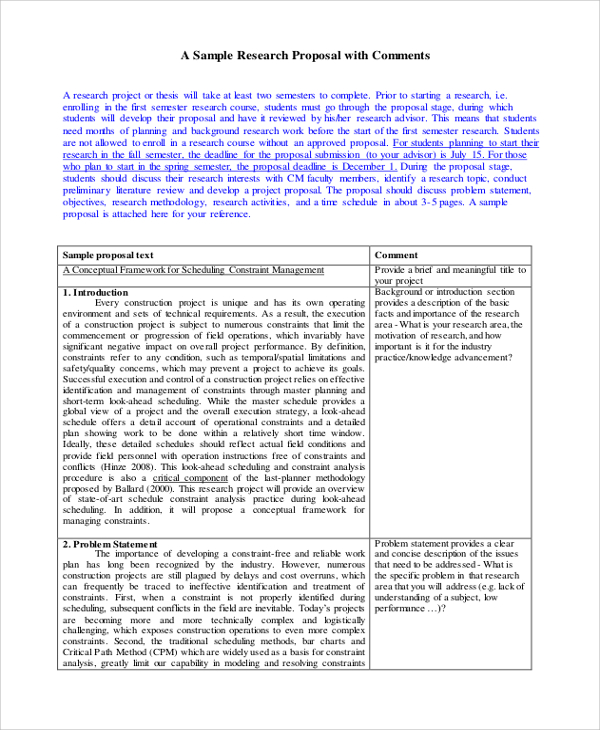 mla research proposal sample