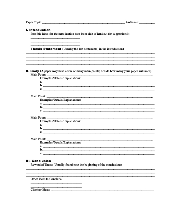 FREE 6+ Sample Research Paper Outline Templates in PDF MS Word