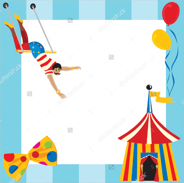 circus themed party invitation