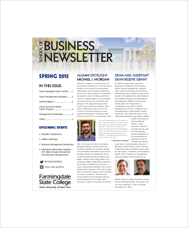 school of business newsletter