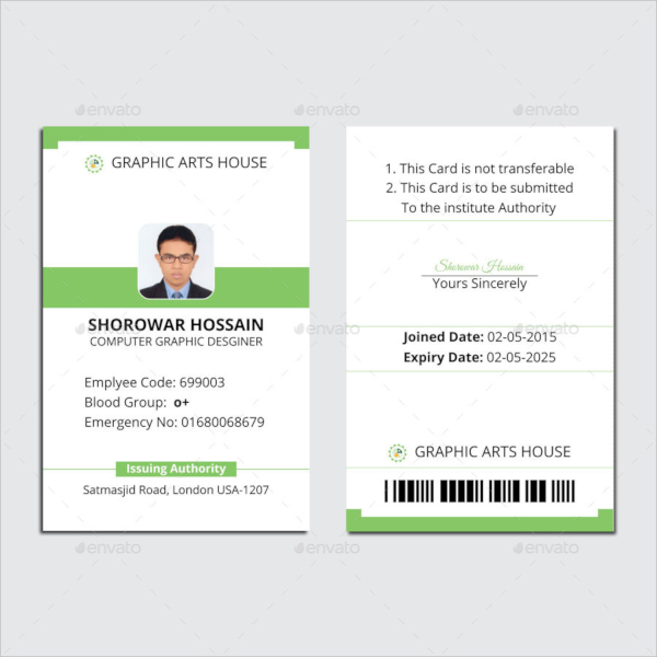 employee id card template