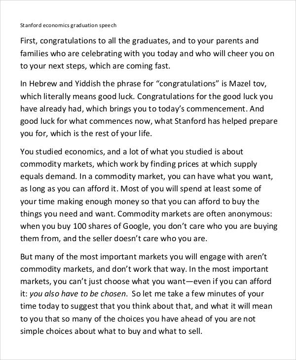 Free 9 Sample Graduation Speech In Pdf Ms Word