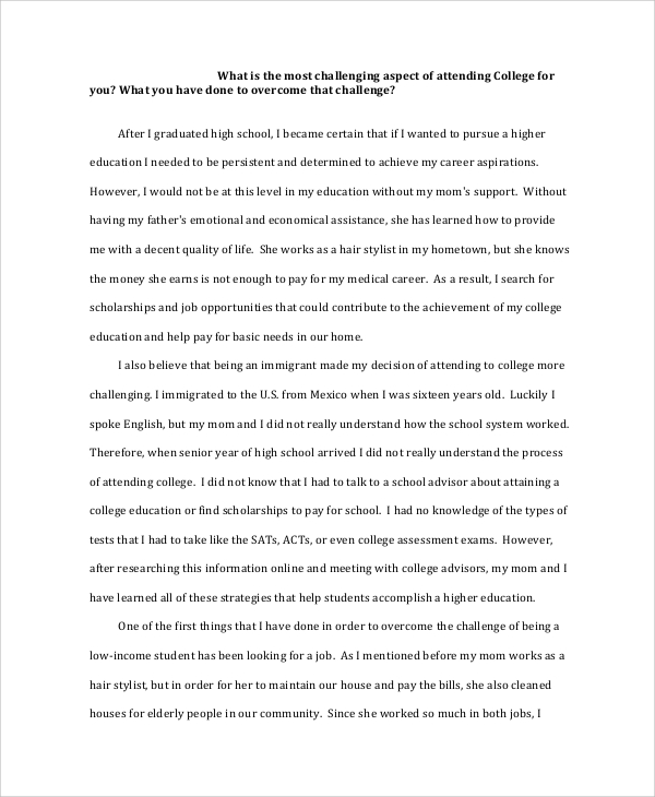 8+ Scholarship Essay Samples  Sample Templates