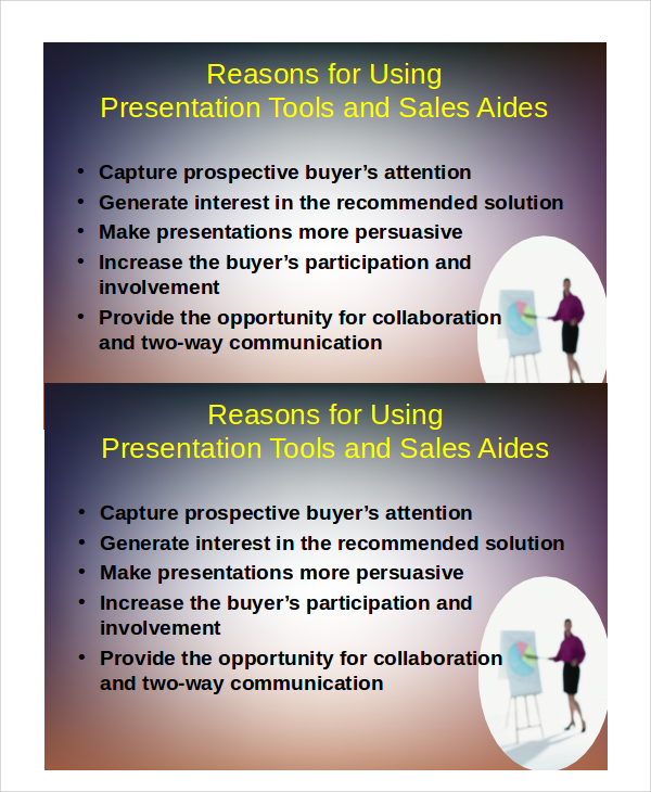 sales presentation sample text