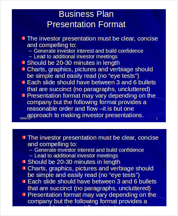business plan powerpoint presentation sample