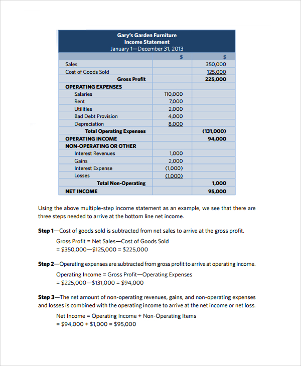 Free 23 Sample Income Statement Templates In Pdf Ms Word Excel 6449