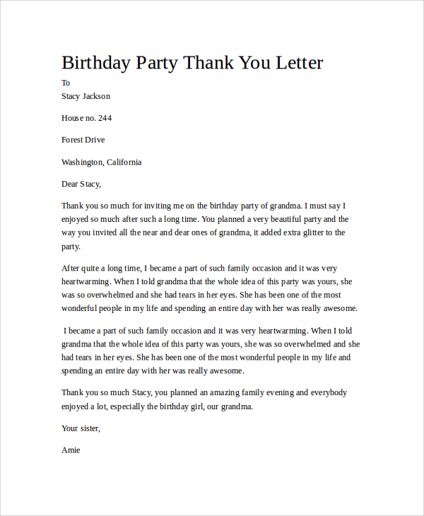 Thank You Messages For Attending Birthday Party