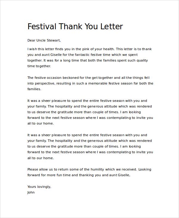 Sample Thank You Letter - 23+ Documents in PDF, Word