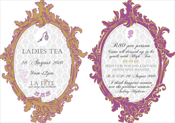 formal high tea invitation