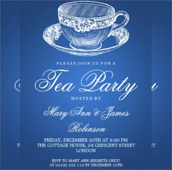 vintage tea party invitation1