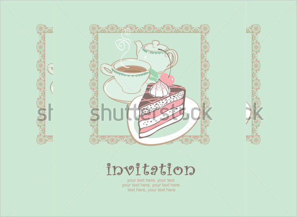 cake and tea party invitation