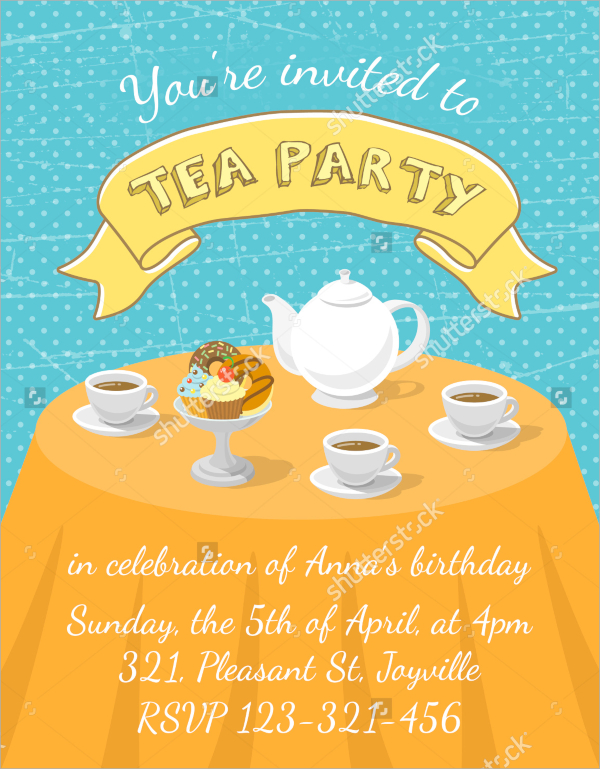 FREE 21+ Sample Tea Party Invitation Templates in MS Word | PSD | AI ...